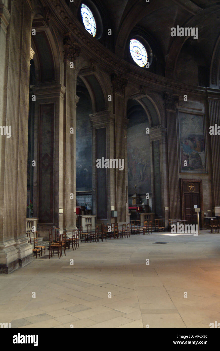 Interior of St Sulpice Church in Paris France The Rose Line Stock Photo
