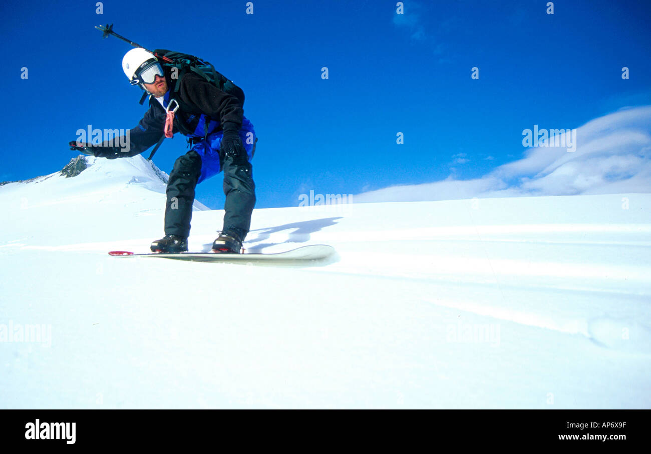 Snowboarder Jim Lynn on Mount Jabet in Antartica Stock Photo - Alamy