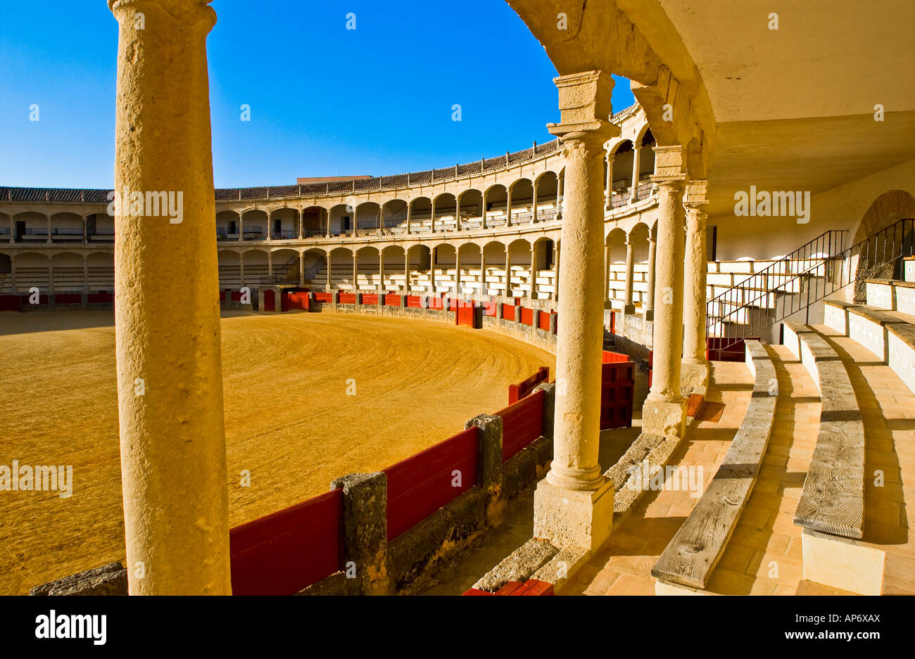 Ronda Bullring founded by Felipe II in 1572. Calle Virgen de la Paz, 15, 29400 Ronda, Málaga, Spain: Phillip Roberts Stock Photo