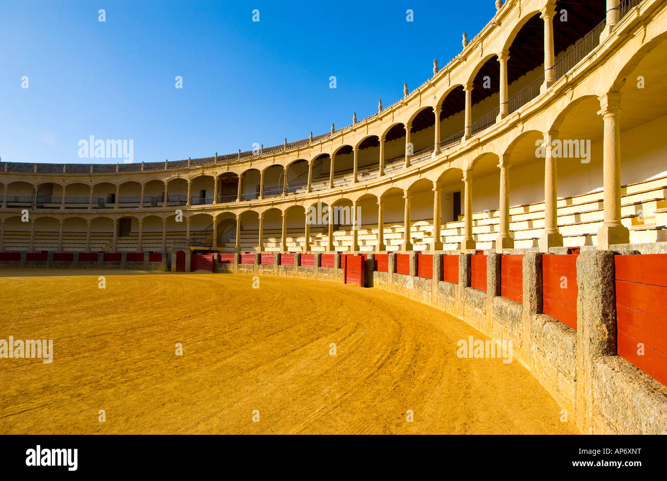 Ronda Bullring founded by Felipe II in 1572. Calle Virgen de la Paz, 15, 29400 Ronda, Málaga, Spain: Phillip Roberts Stock Photo