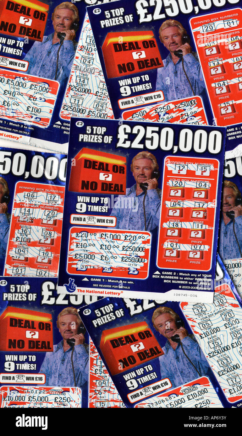 Lottery Instant Win Scratch Cards Stock Photo Alamy