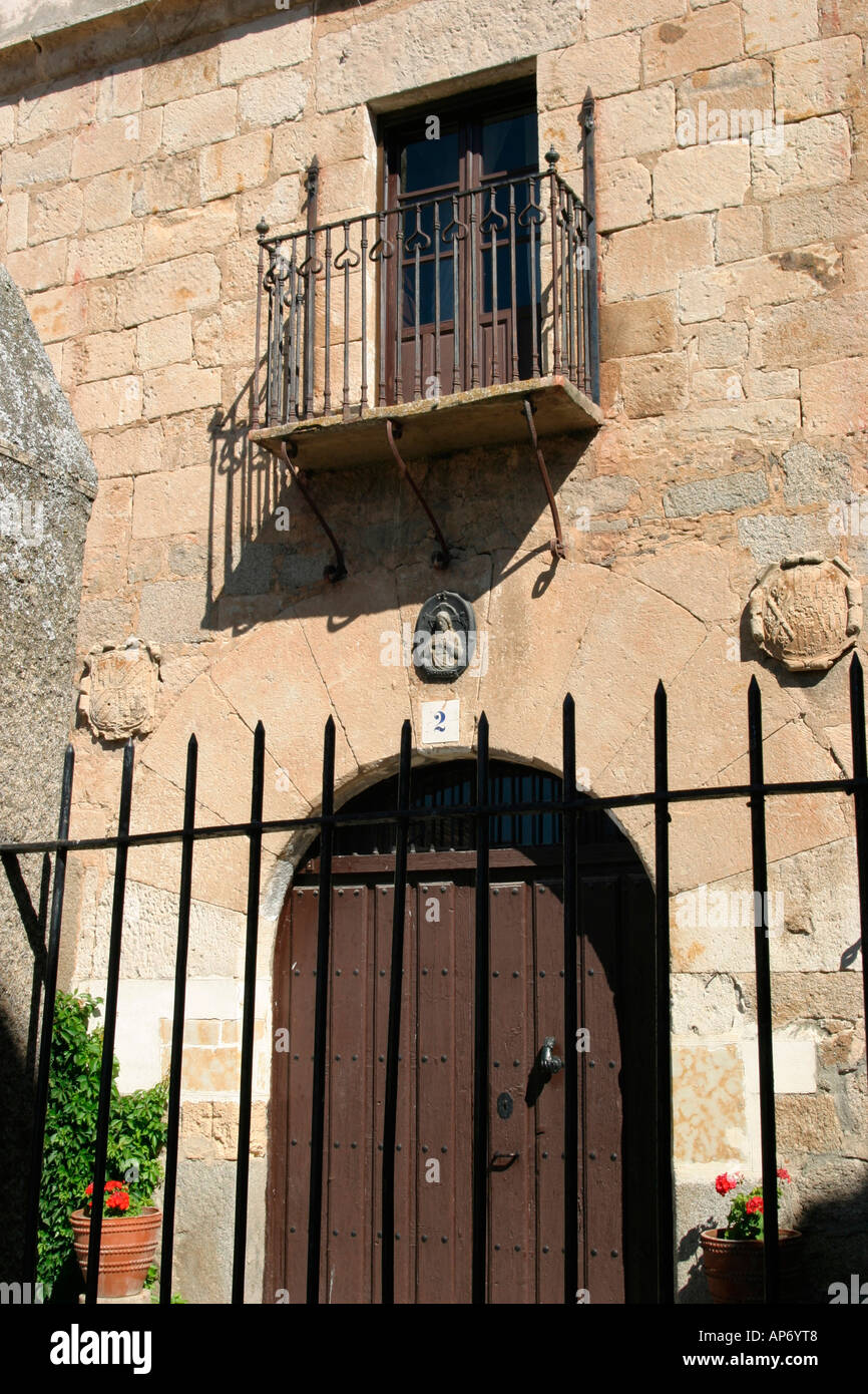 Mediaeval doorway to house in Ledesma, Western Spain Stock Photo