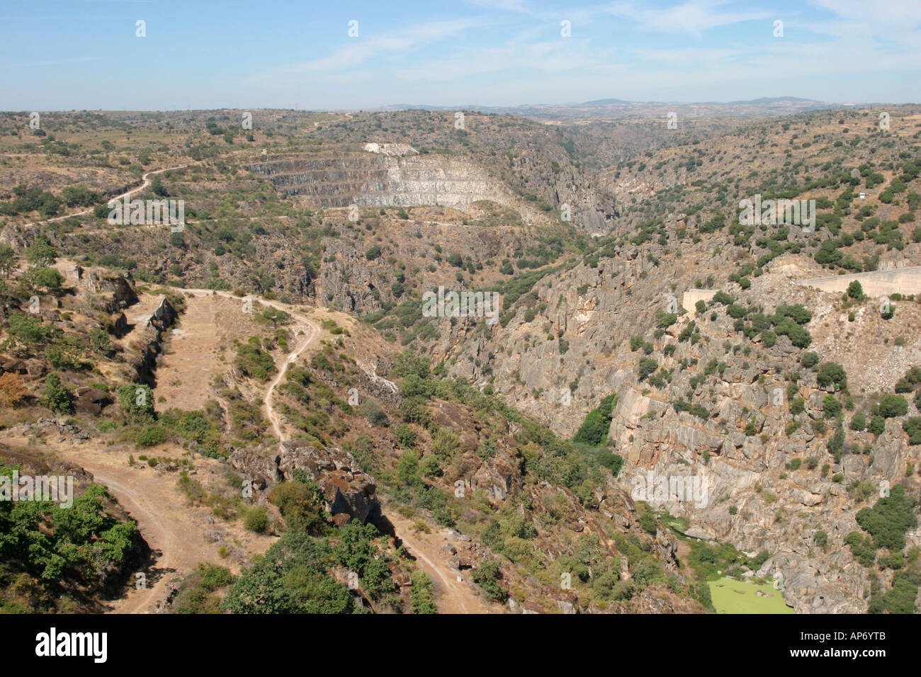 Wild mountainous country in remote area of Salamanca province, Spain, near Portuguese border Stock Photo