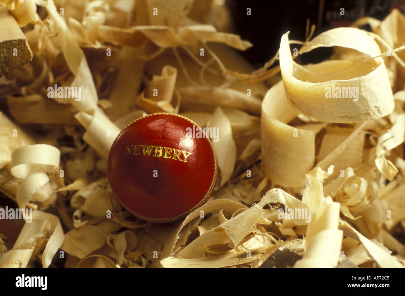 Cricket ball Picture by Andrew Hasson 1996 Stock Photo