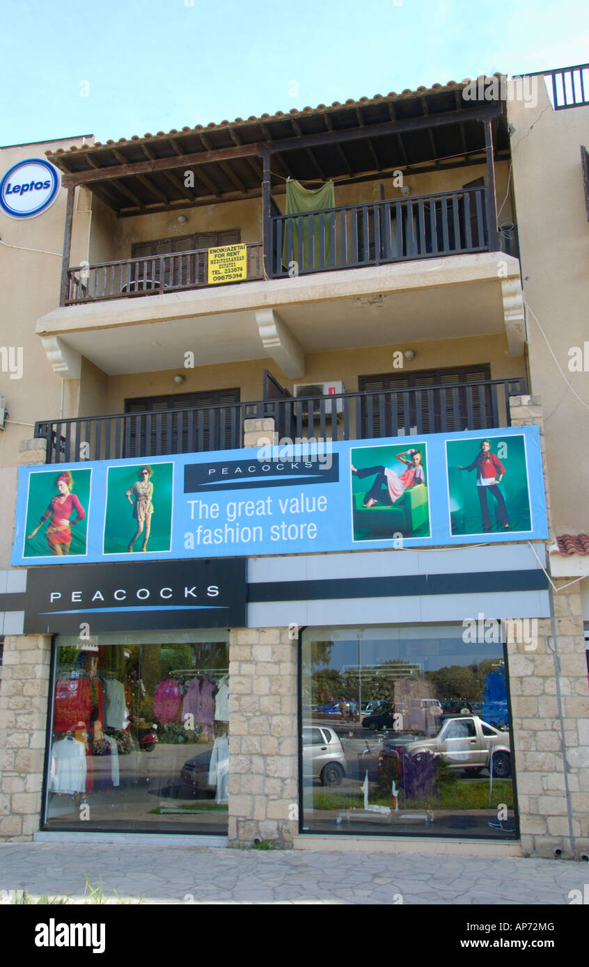 Peacocks clothing fashion store Pafos on the Eastern Mediterranean