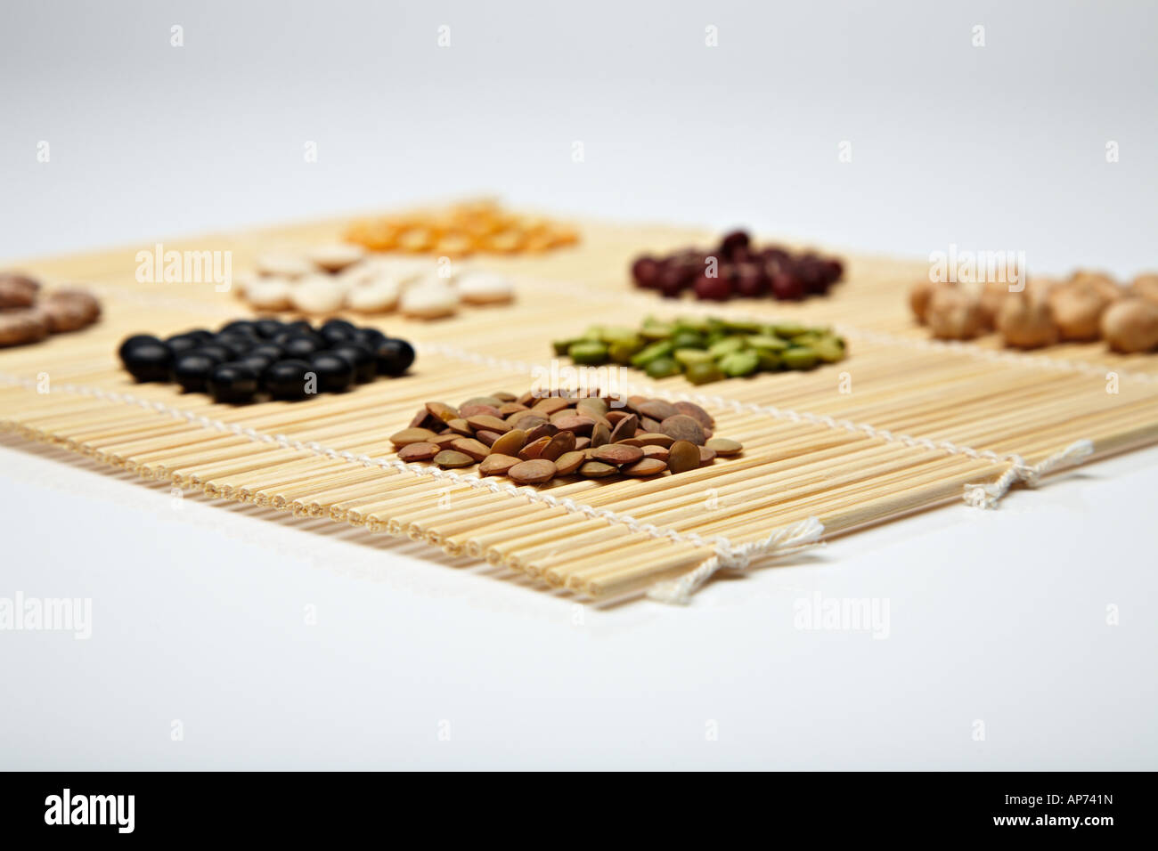 Assortment of beans and pulses Stock Photo