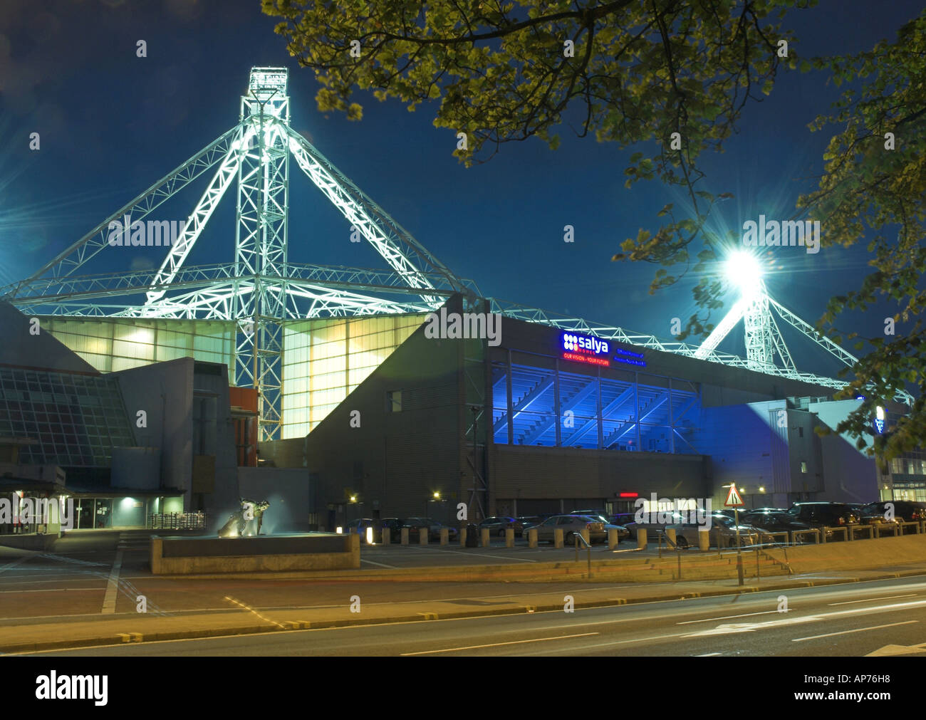 Deepdale at night 2006 season Stock Photo