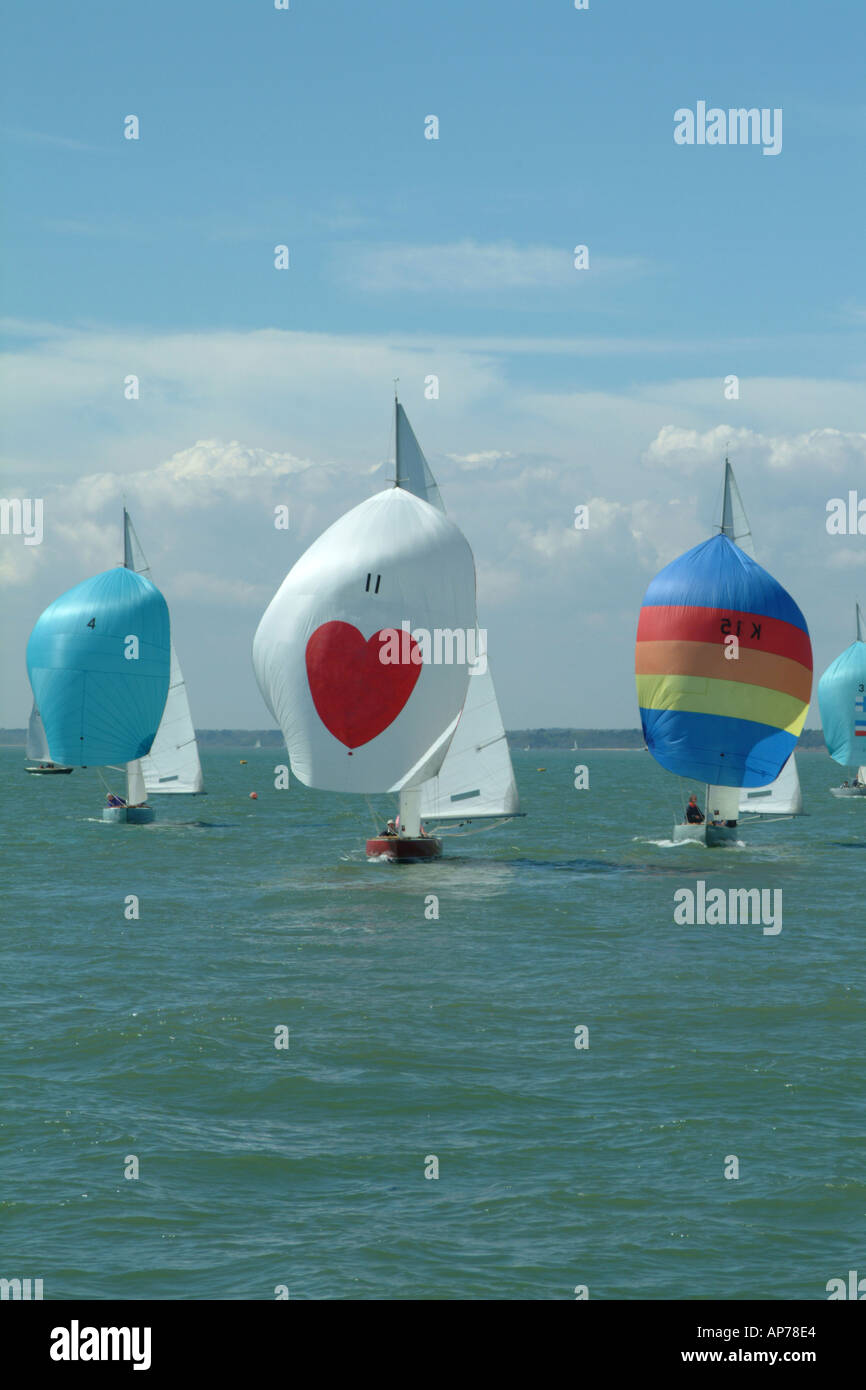 Yachts Racing in the Solent England Stock Photo