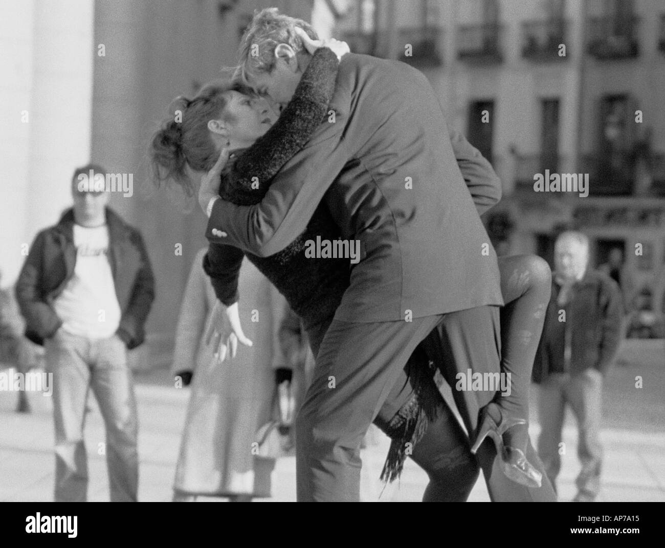 Tango Dancers in the Plaza de Oriente Square, Madrid, Spain Stock Photo