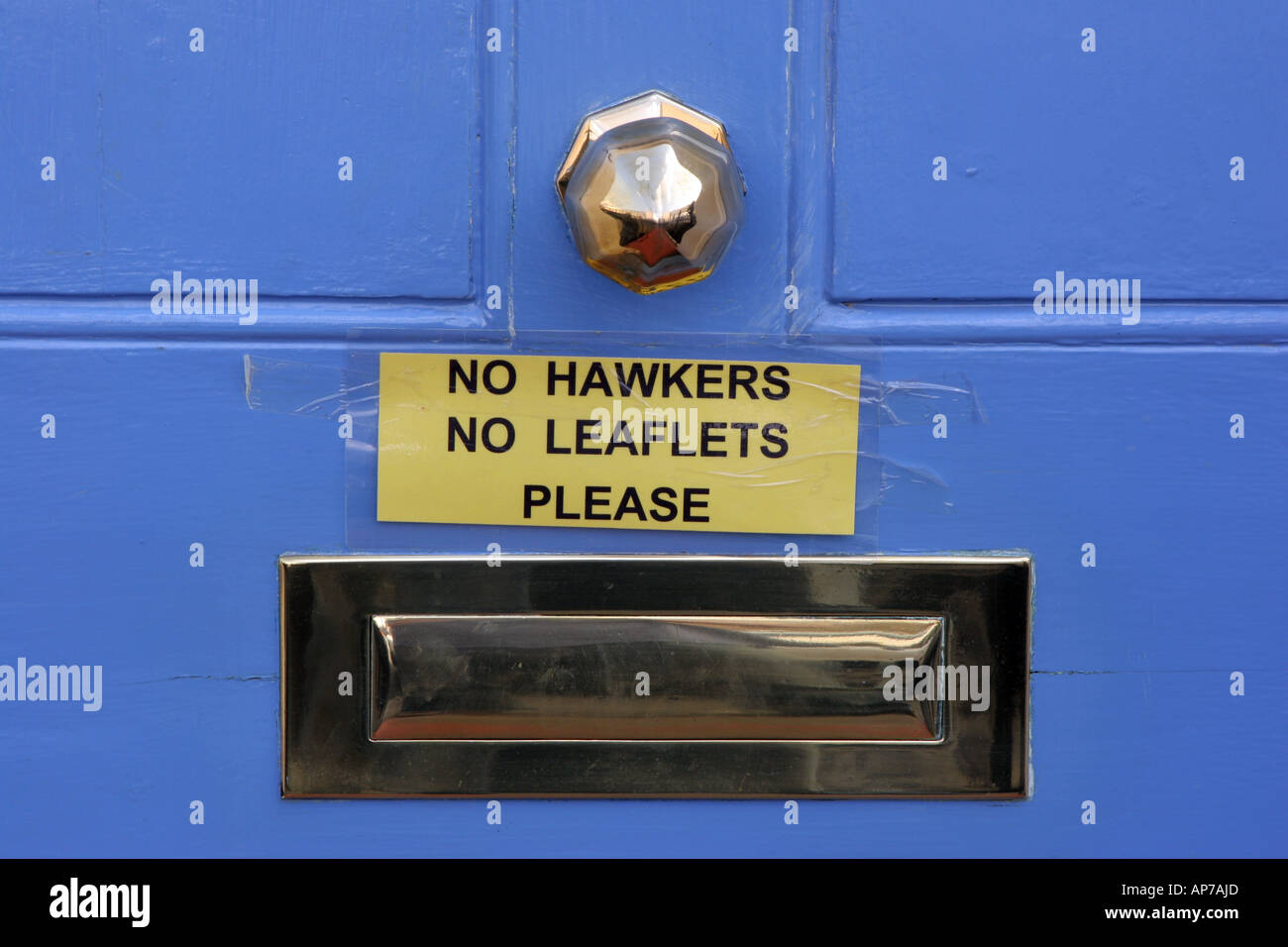 No Hawkers or leaflets please Stock Photo