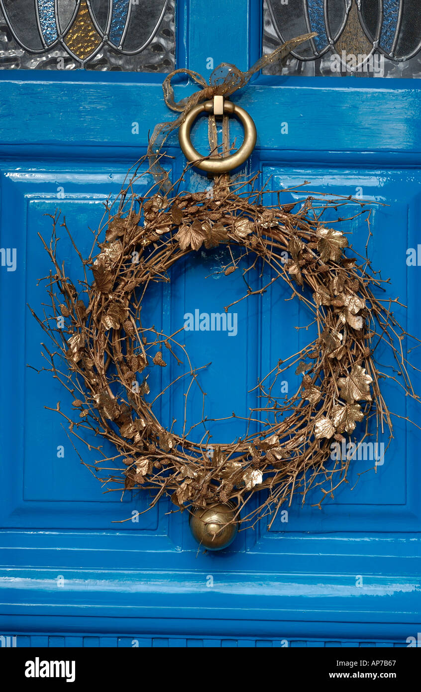 Christmas front door Stock Photo