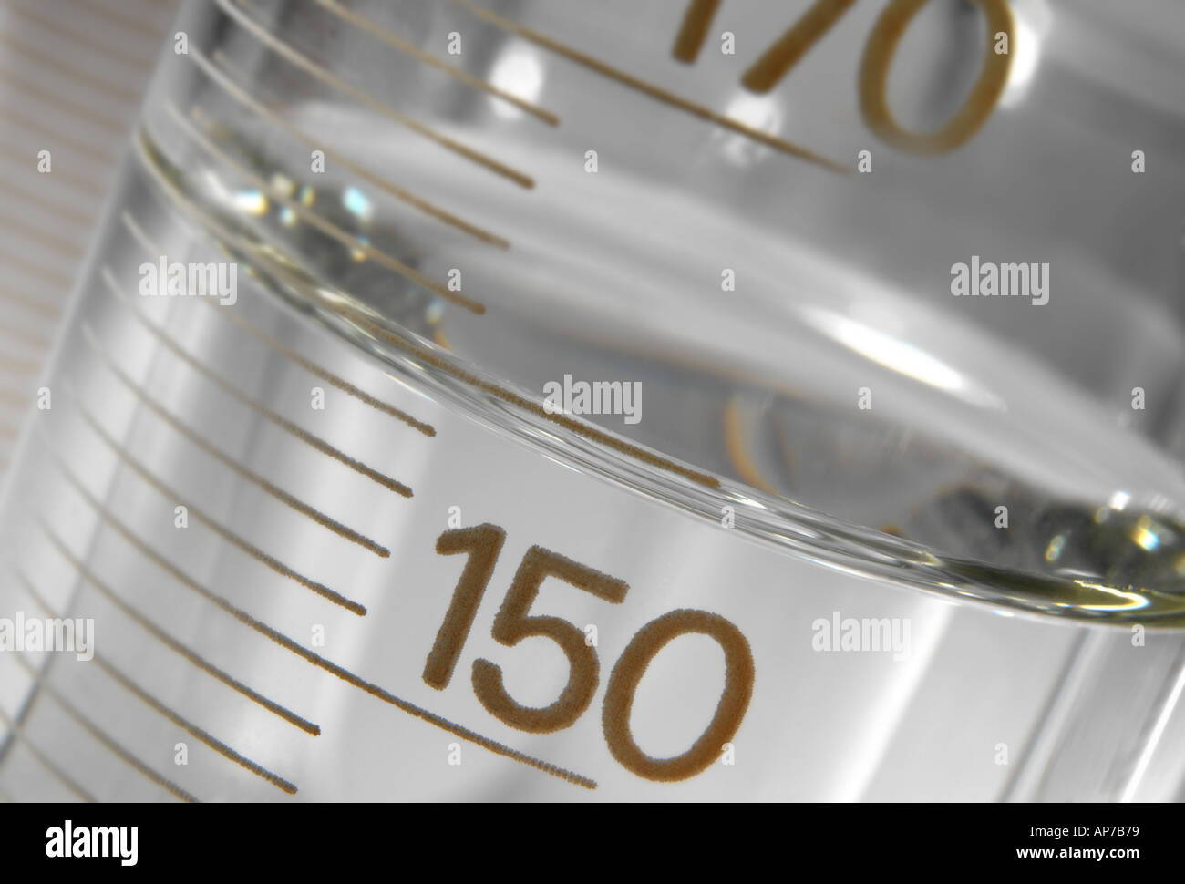 Clear Liquid in a laboratory measuring cylinder Stock Photo - Alamy