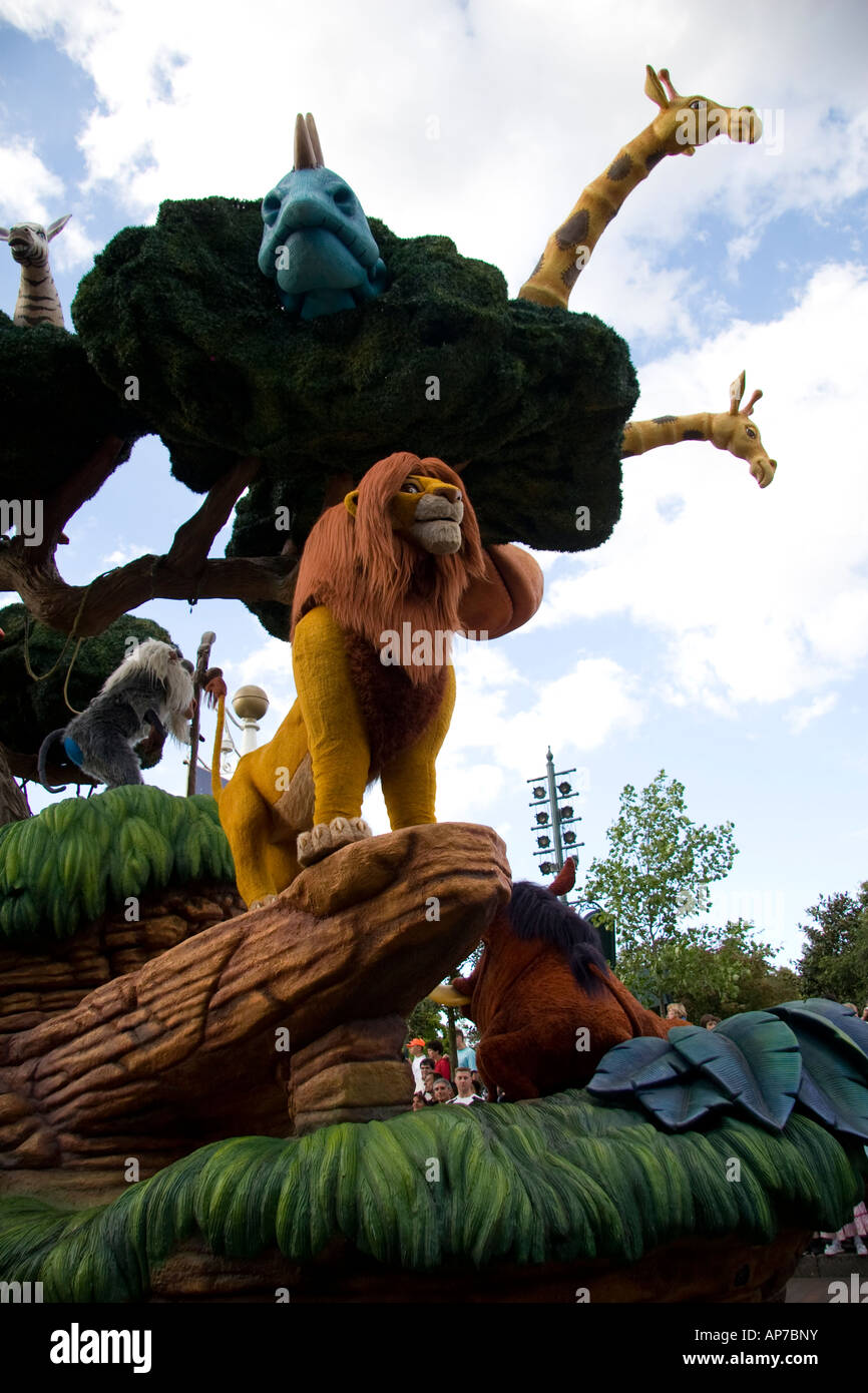 Disney parade Paris lion king Stock Photo