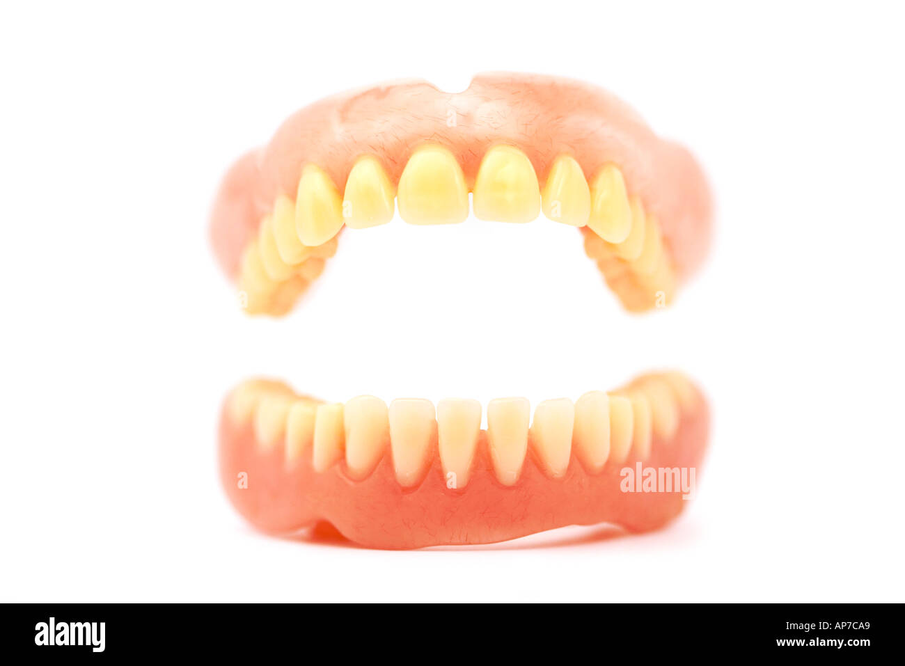 False Teeth open mouth shallow depth of field Stock Photo