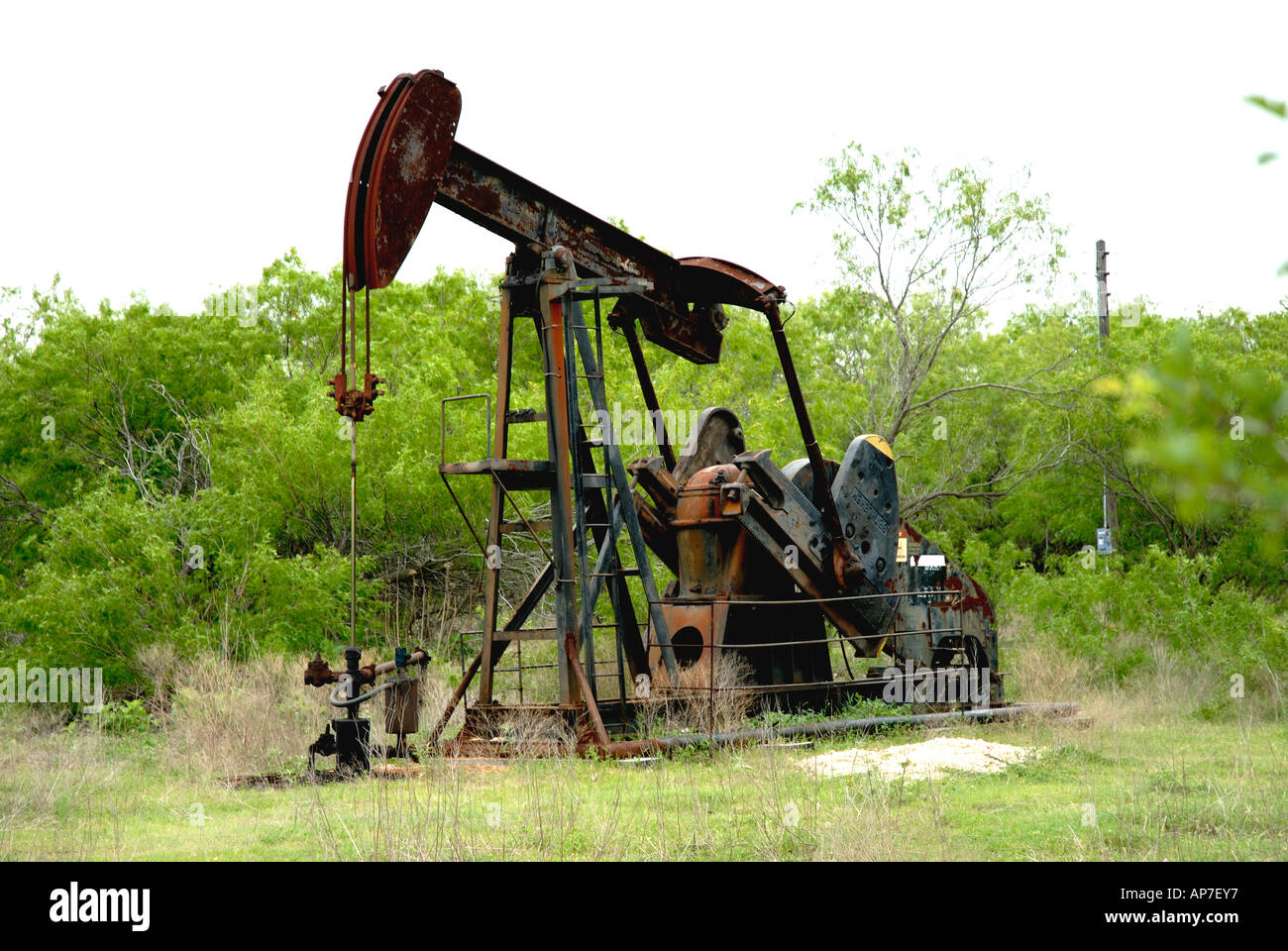 Oil well pump jack in south Texas. These pumps pull the oil out of the