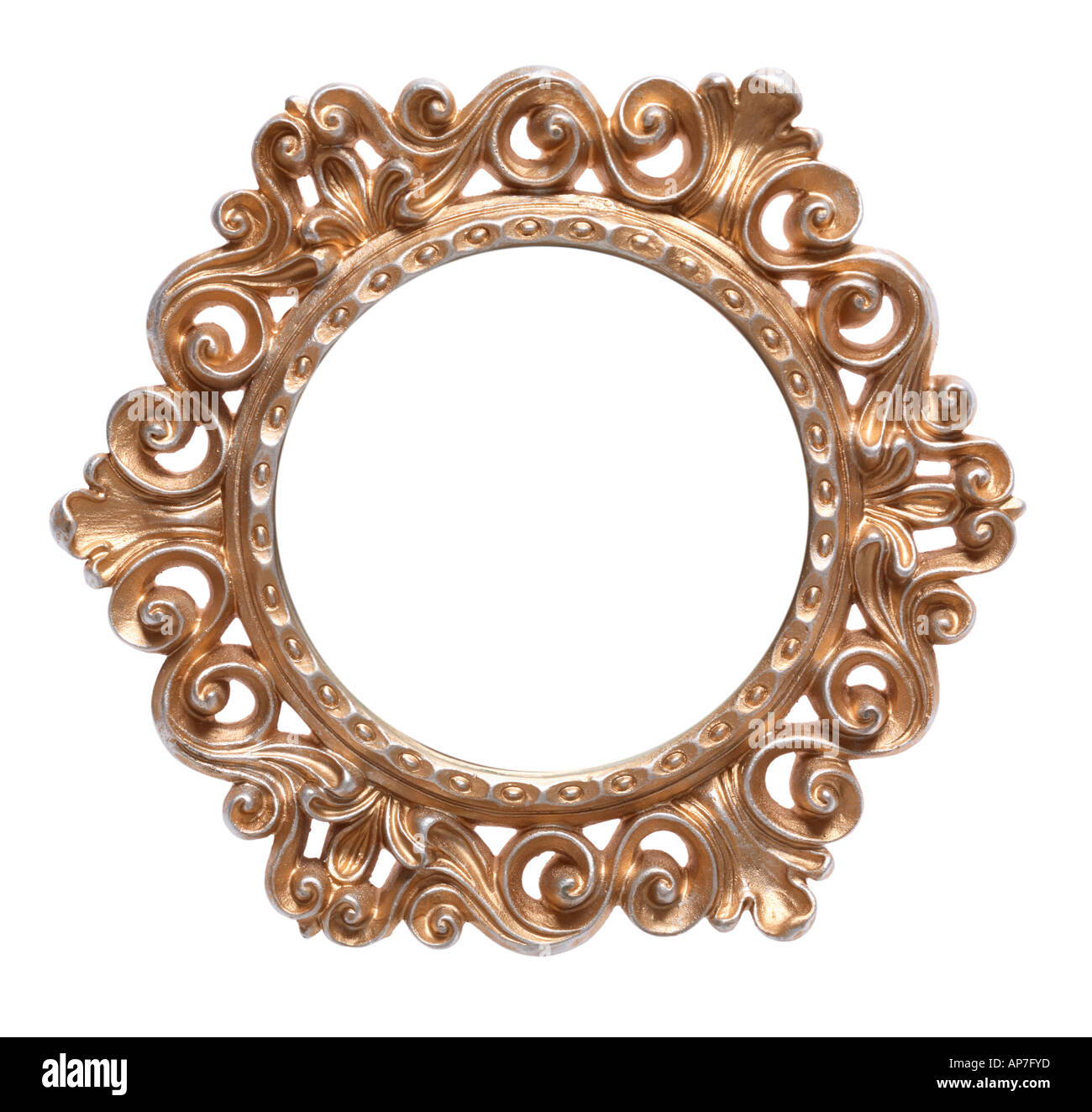 Round Ornate Picture Frame Stock Photo