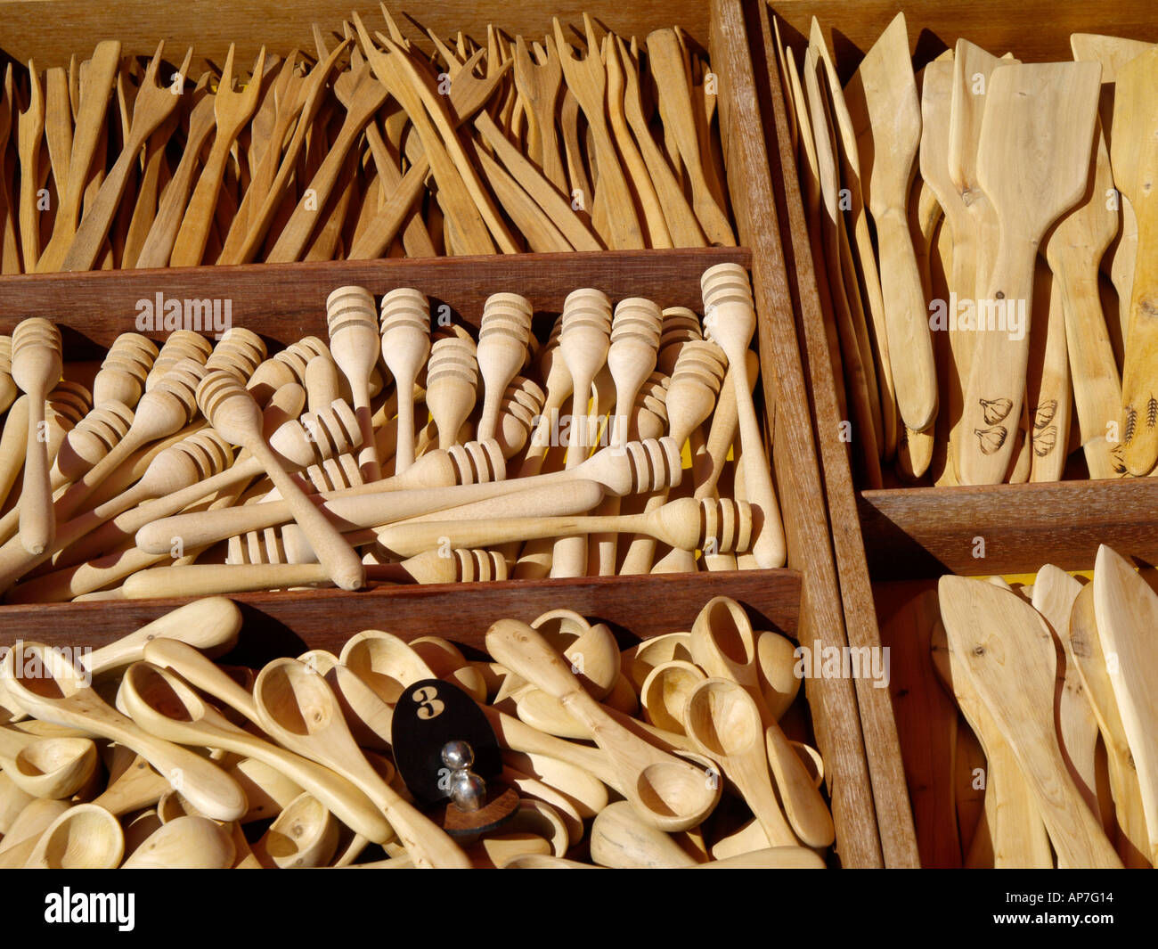 Helsinki, market, souvenirs, wooden cutlery Stock Photo 5125139 Alamy