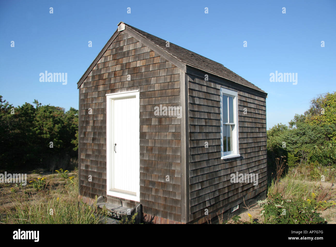 Historic French cable hut housing the transatlantic Long Black Cable in