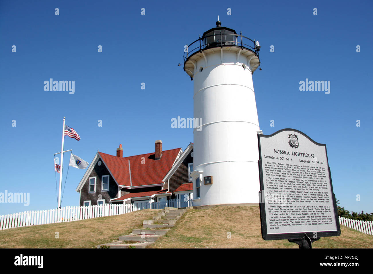Nobska Lighthouse and Coast Guard Woods Hole Cape Cod USA Stock Photo ...