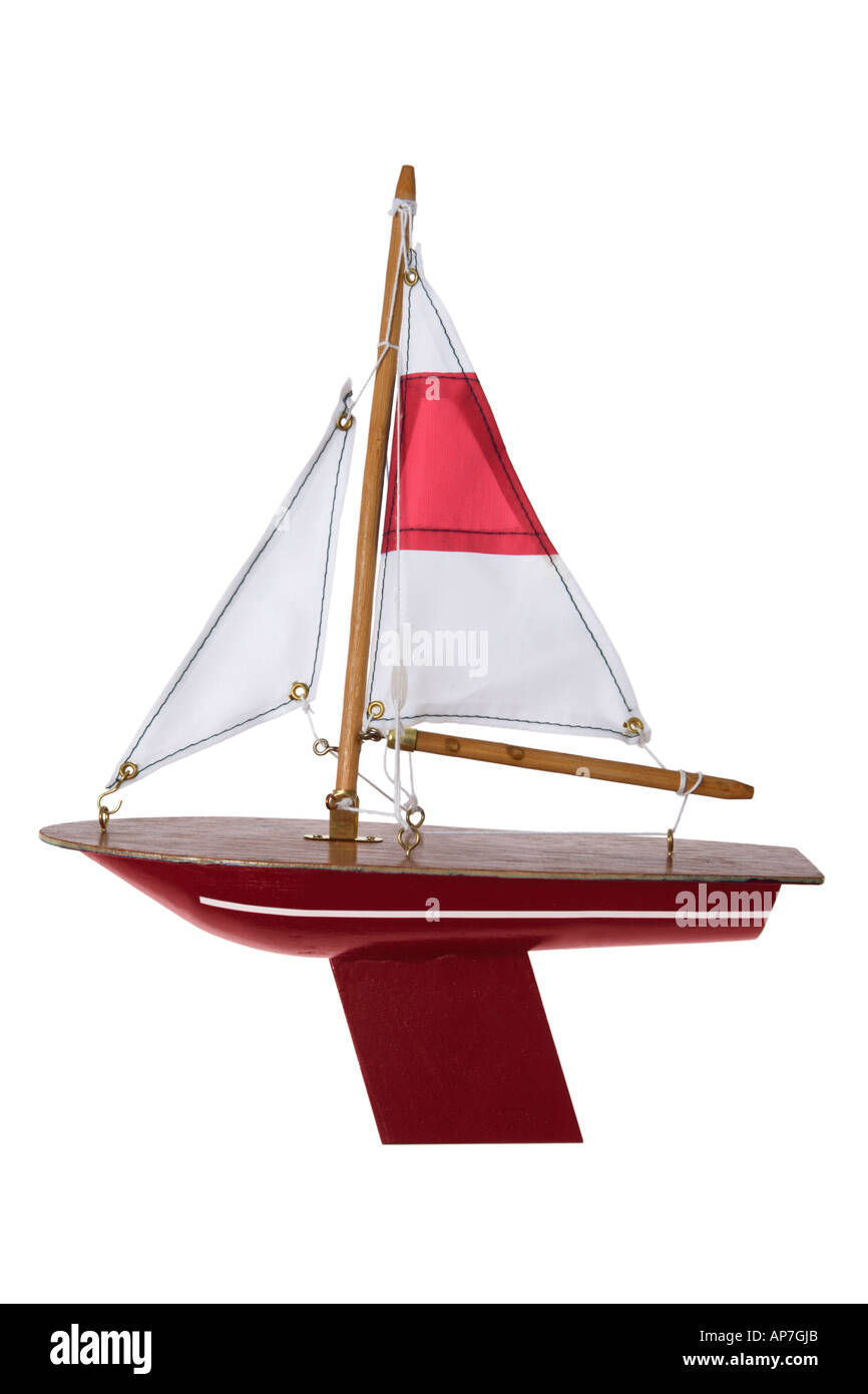 Red Toy Yacht Stock Photo