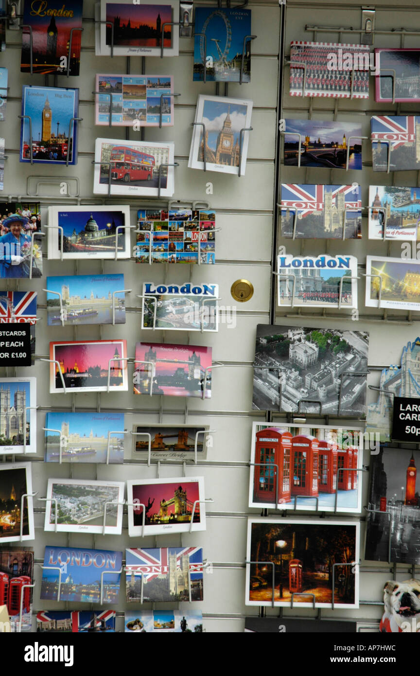 Tourist postcard stand London UK Stock Photo Alamy