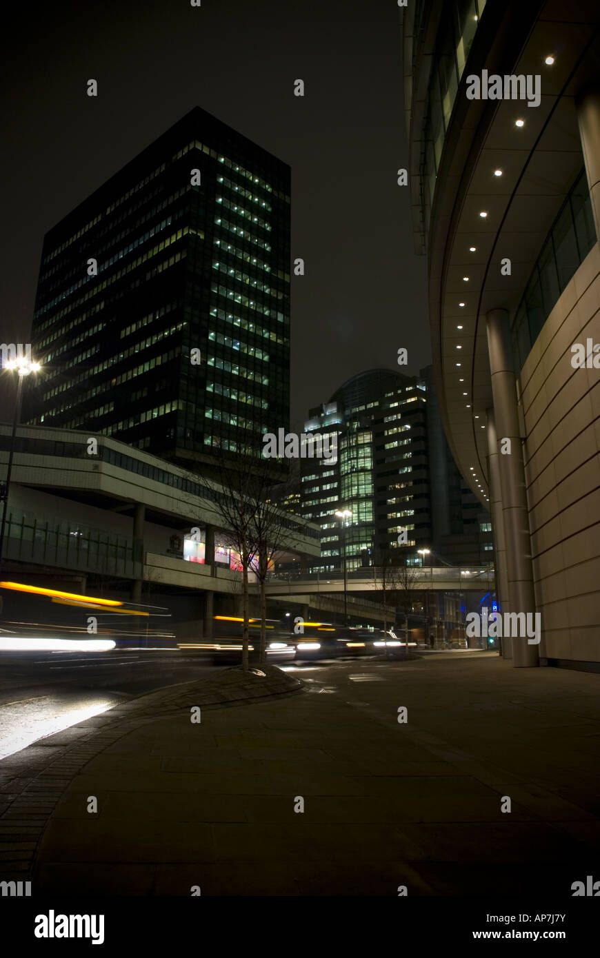 City of London Street Scene at Night Stock Photo