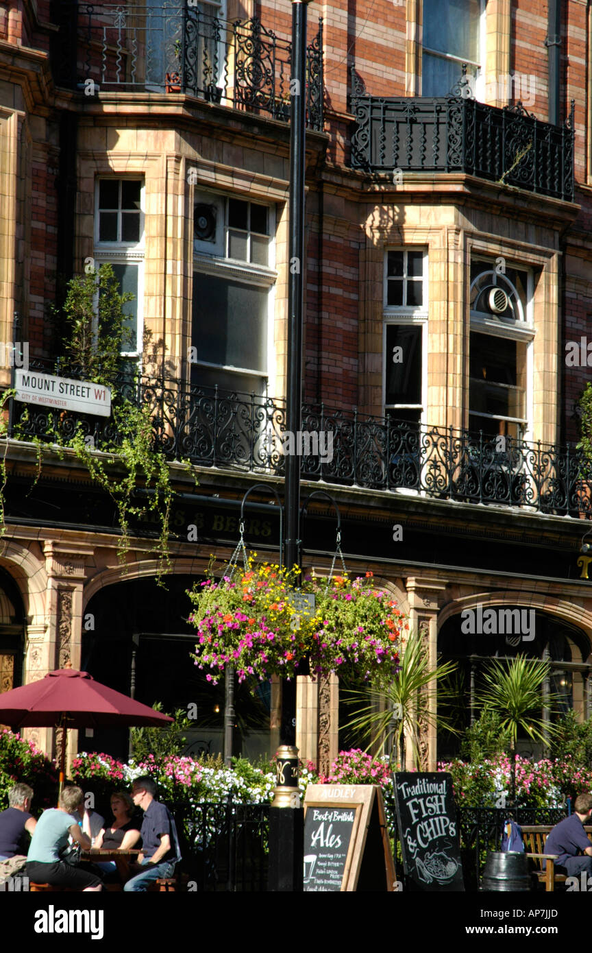 The Audley public house in Mount Street Mayfair London UK Stock Photo