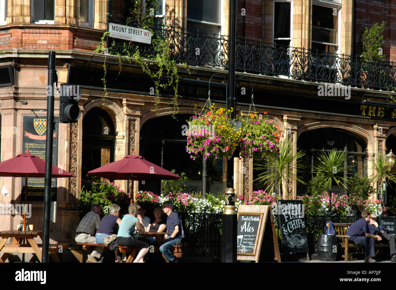 The Audley public house in Mount Street Mayfair London UK Stock Photo
