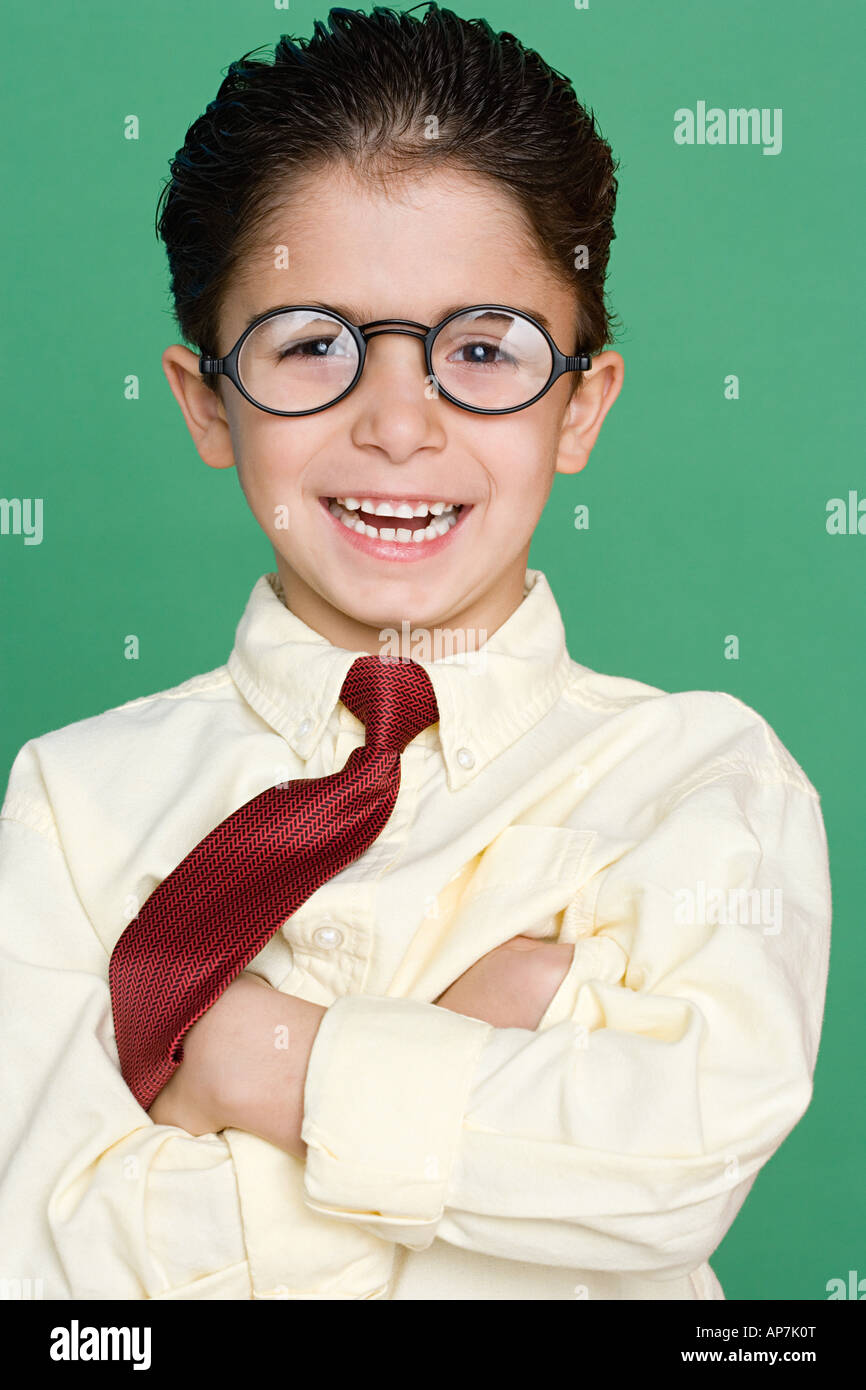 Boy wearing glasses Stock Photo Alamy