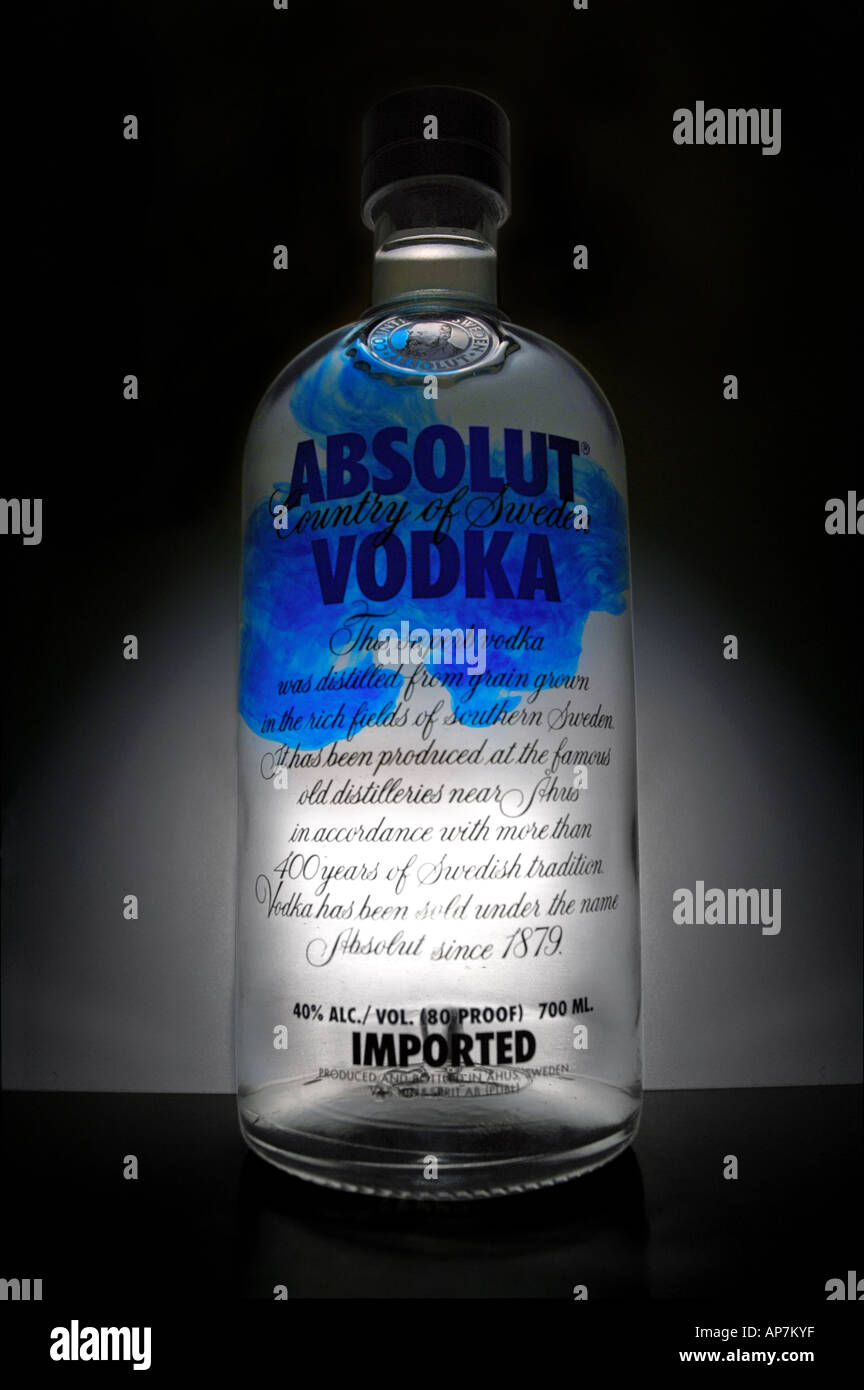 Absolut vodka bottle corrupted Stock Photo