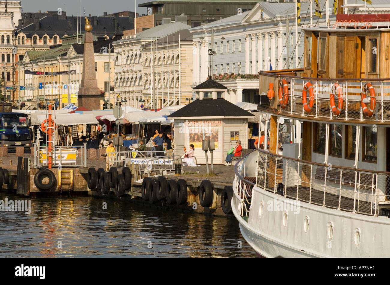 Finland. Helsinki. The waterfront market. Fish Market.  Kauppatori. Stock Photo