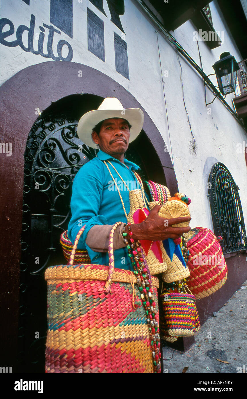 Street Seller at San Cristobal de las Casas Mexico Stock Photo