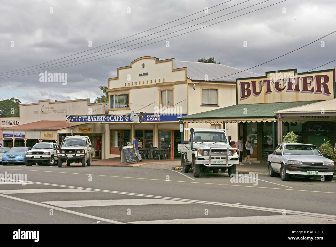 Shops, Maleny, Sunshine Coast, Queensland, Australia Stock Photo