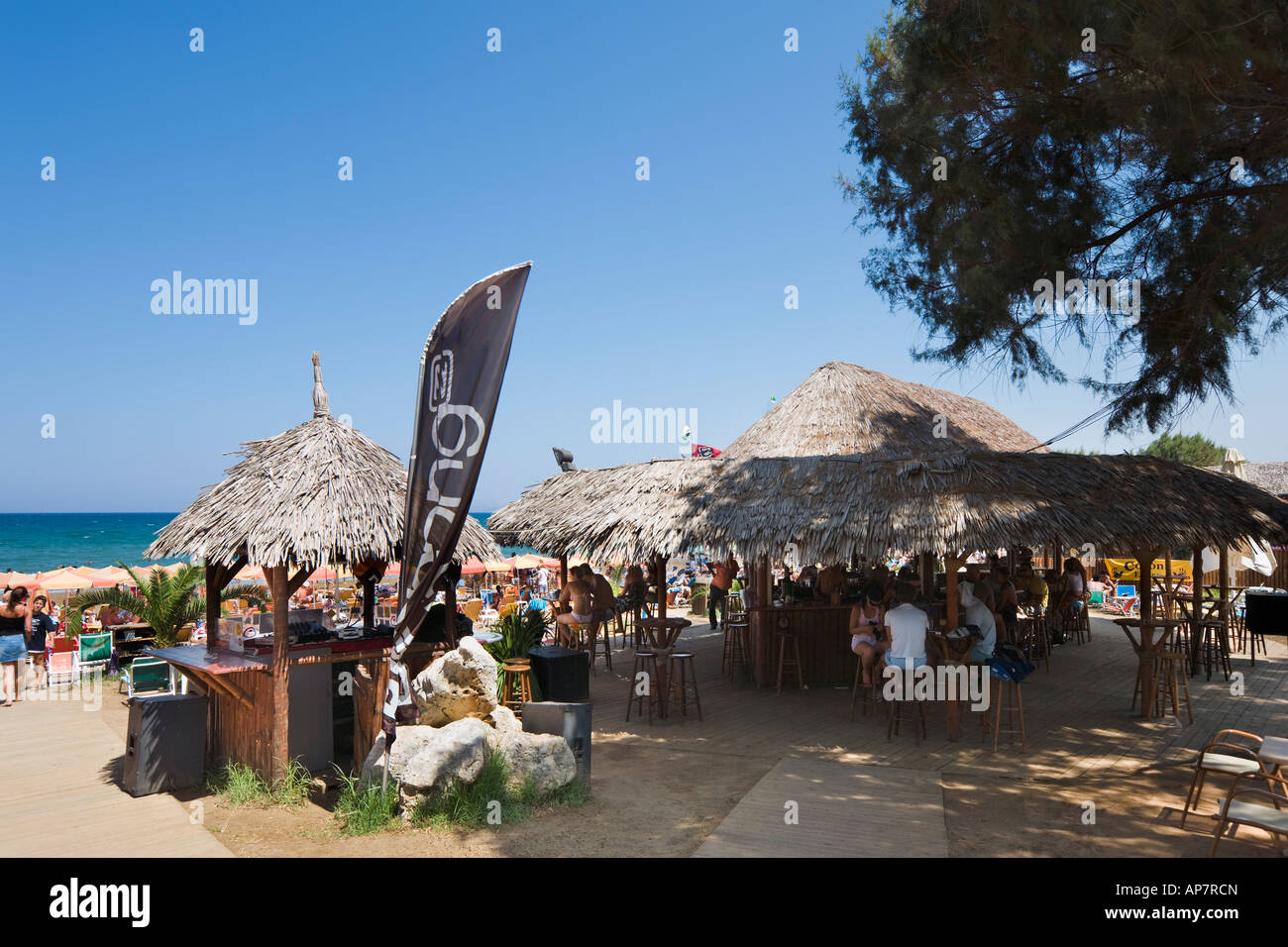 Beach Bar, Aghia Marina, near Chania, Crete, Greece Stock Photo - Alamy