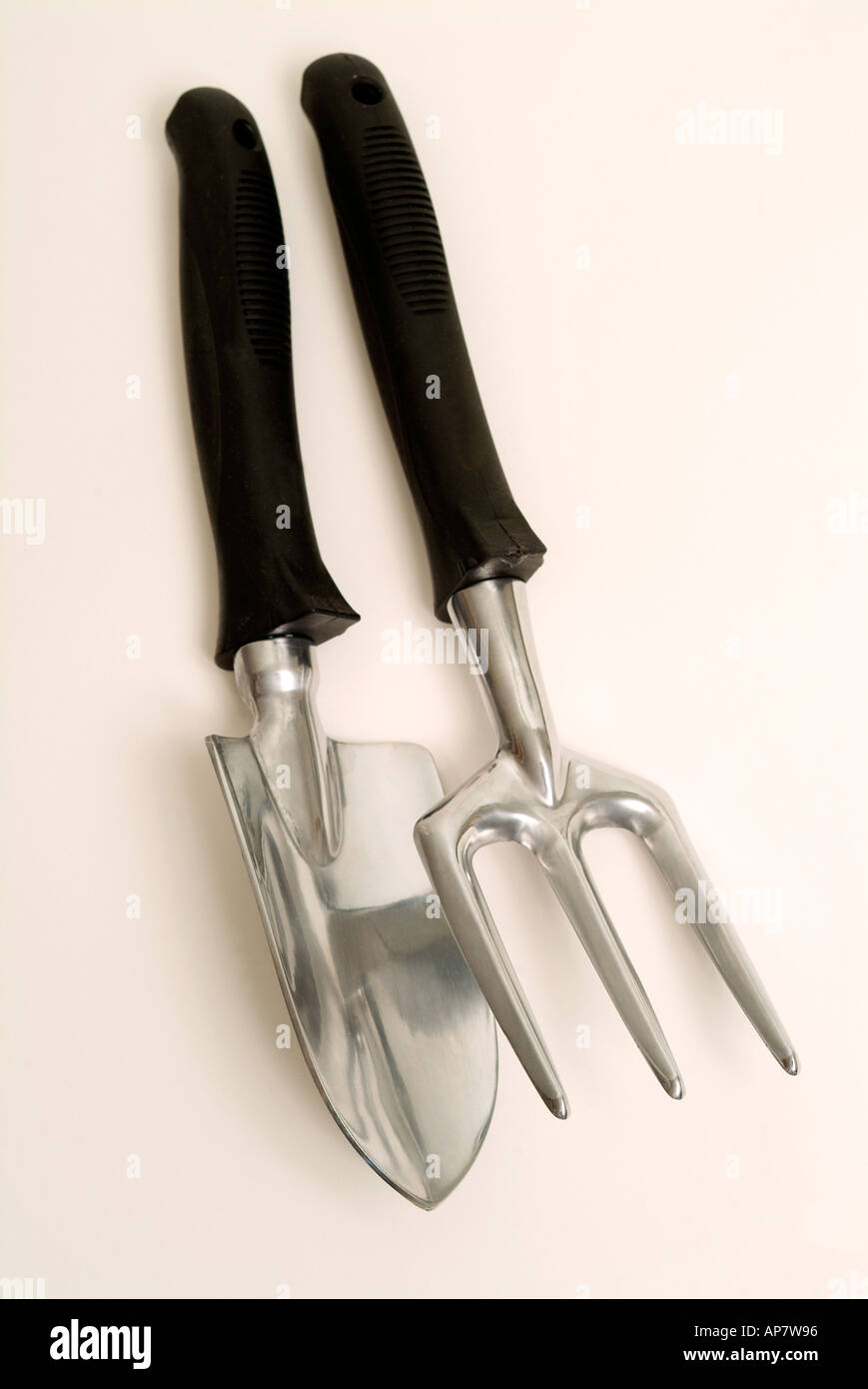 Garden fork and trowel Stock Photo Alamy