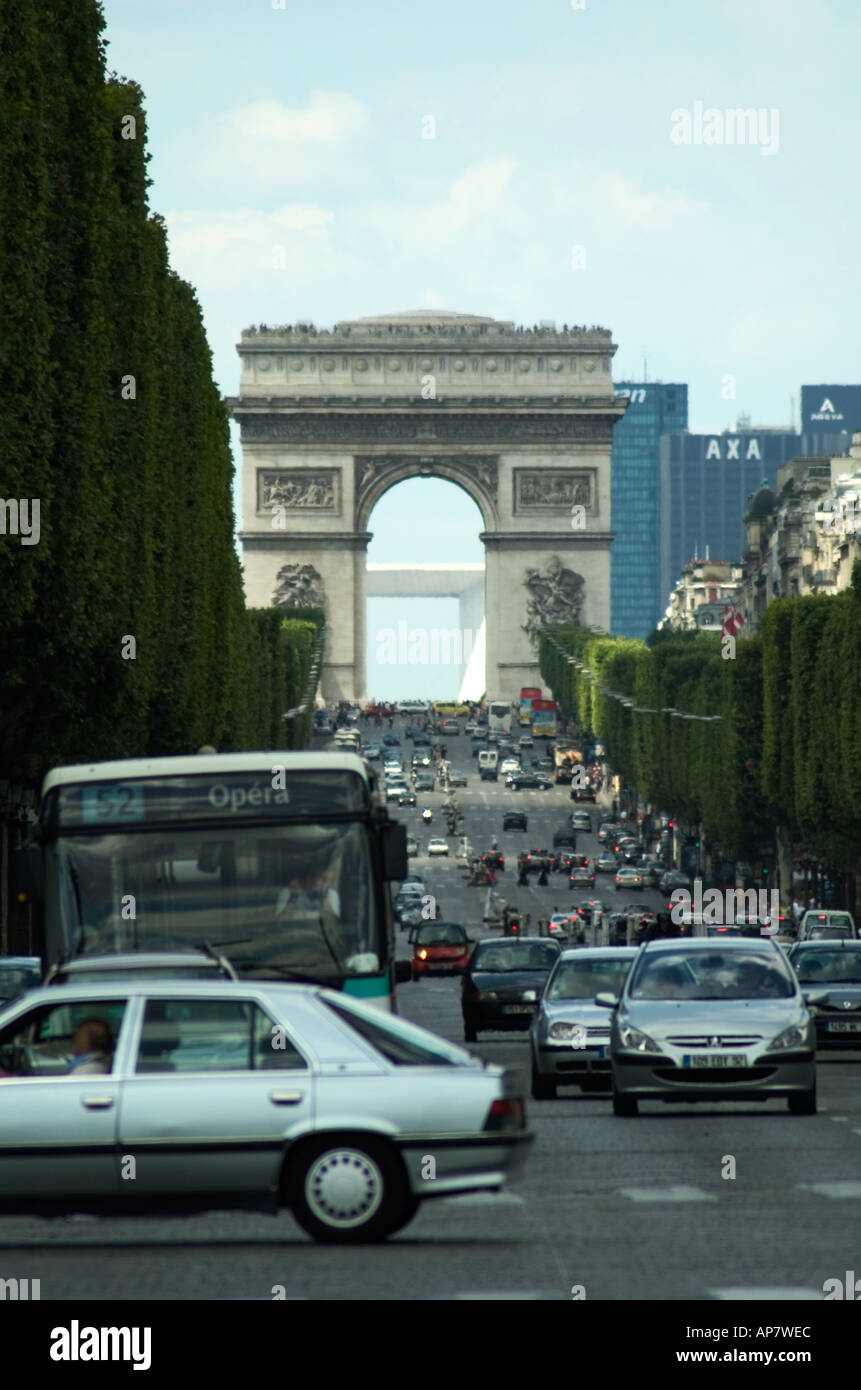 Long shot of the Champs Elysee Paris France Stock Photo