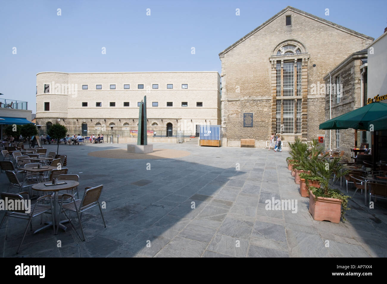 Cafe and Bars outside Oxford Castle and Prison Stock Photo Alamy