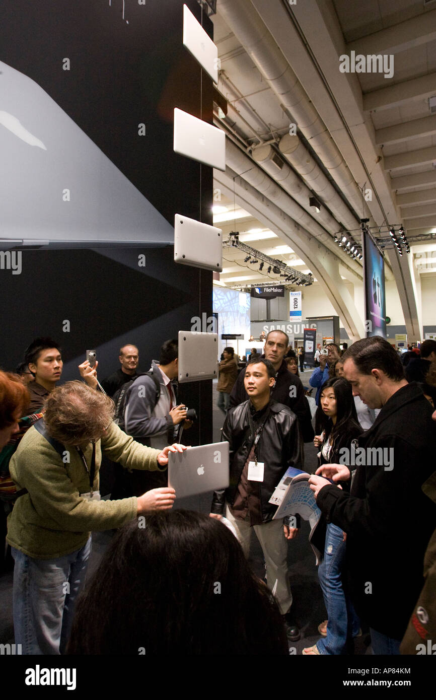 MacWorld 2008 MacBook Air Computer Display Stock Photo
