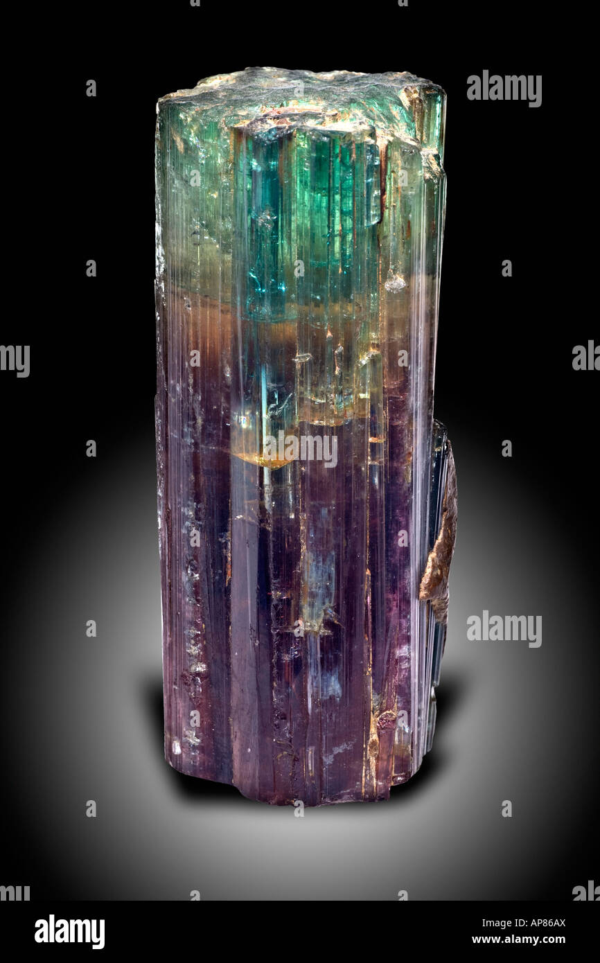 Watermelon Tourmaline Crystal from Minas Gerais Brazil Stock Photo