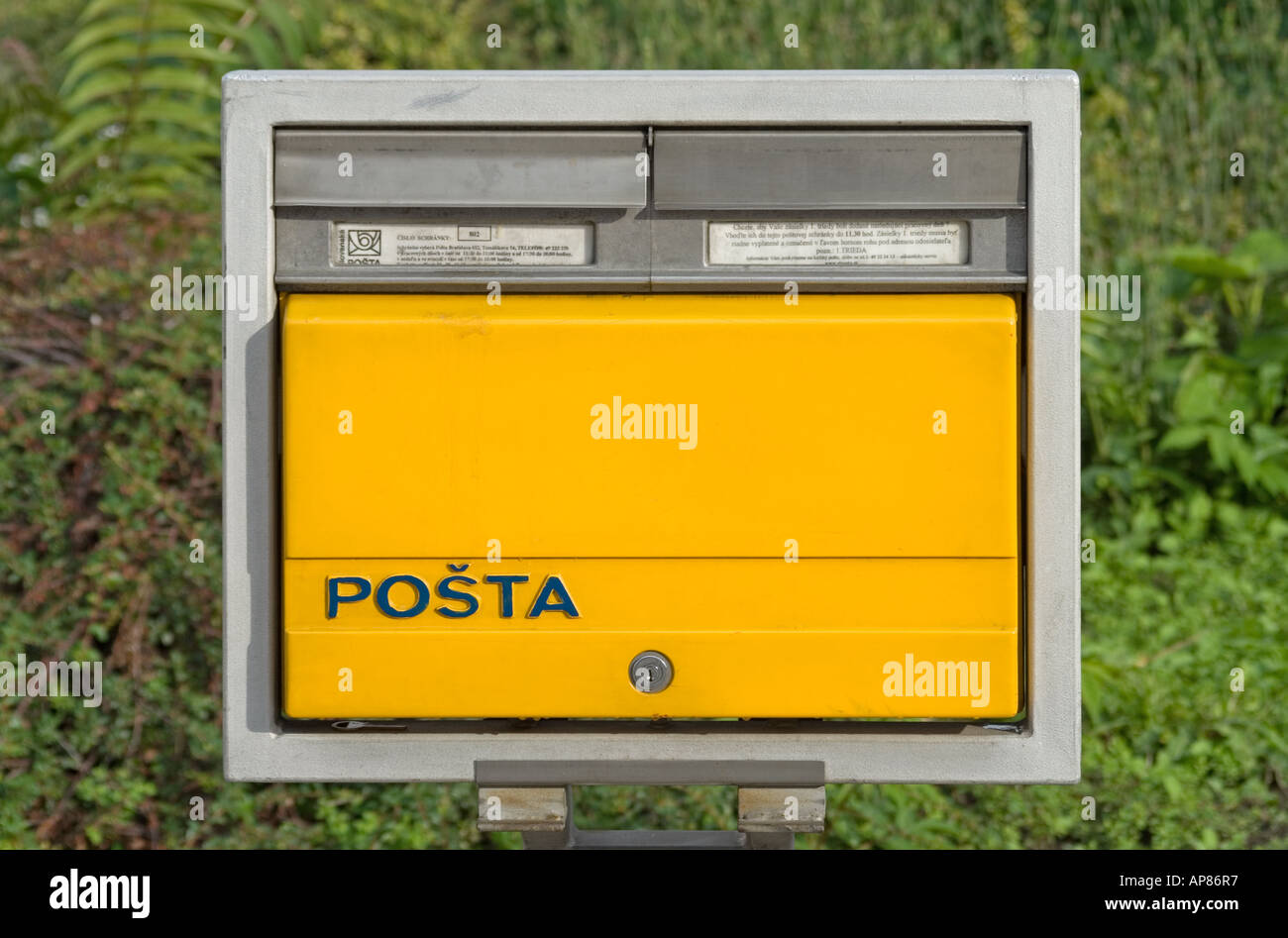 Bratislava, Slovakia. Standard Slovak yellow post box Stock Photo - Alamy