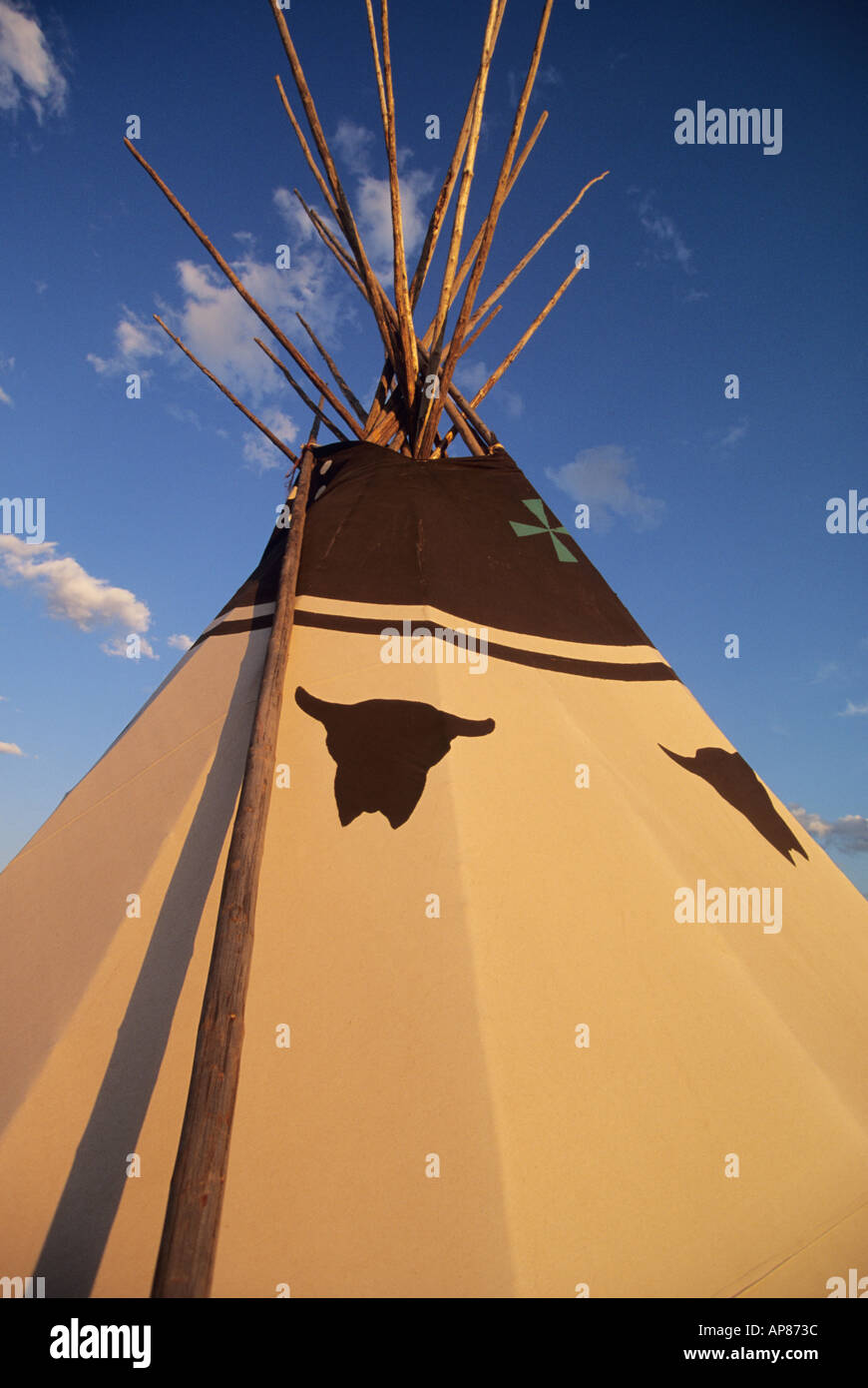Tepee at powwow on Blackfeet Indian Reservation Browning Montana USA