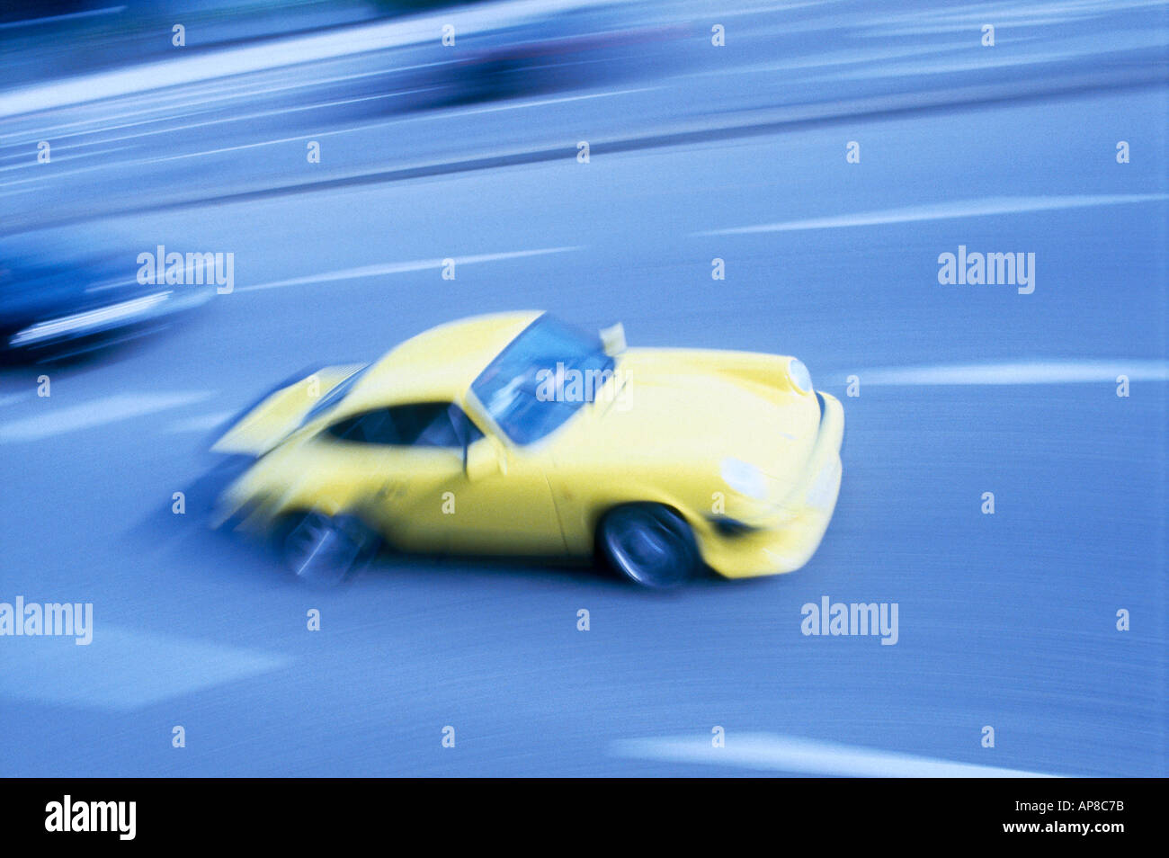 Car in motion on road Stock Photo Alamy