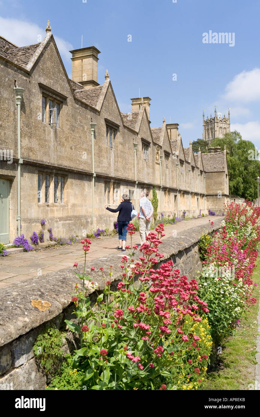 The almshouses built by Sir Baptist Hicks in 1612 in the Cotswold town of Chipping Campden, Gloucestershire Stock Photo