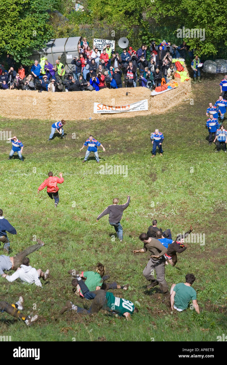 Coopers Hill Cheese Rolling event on the Cotswolds at Brockworth