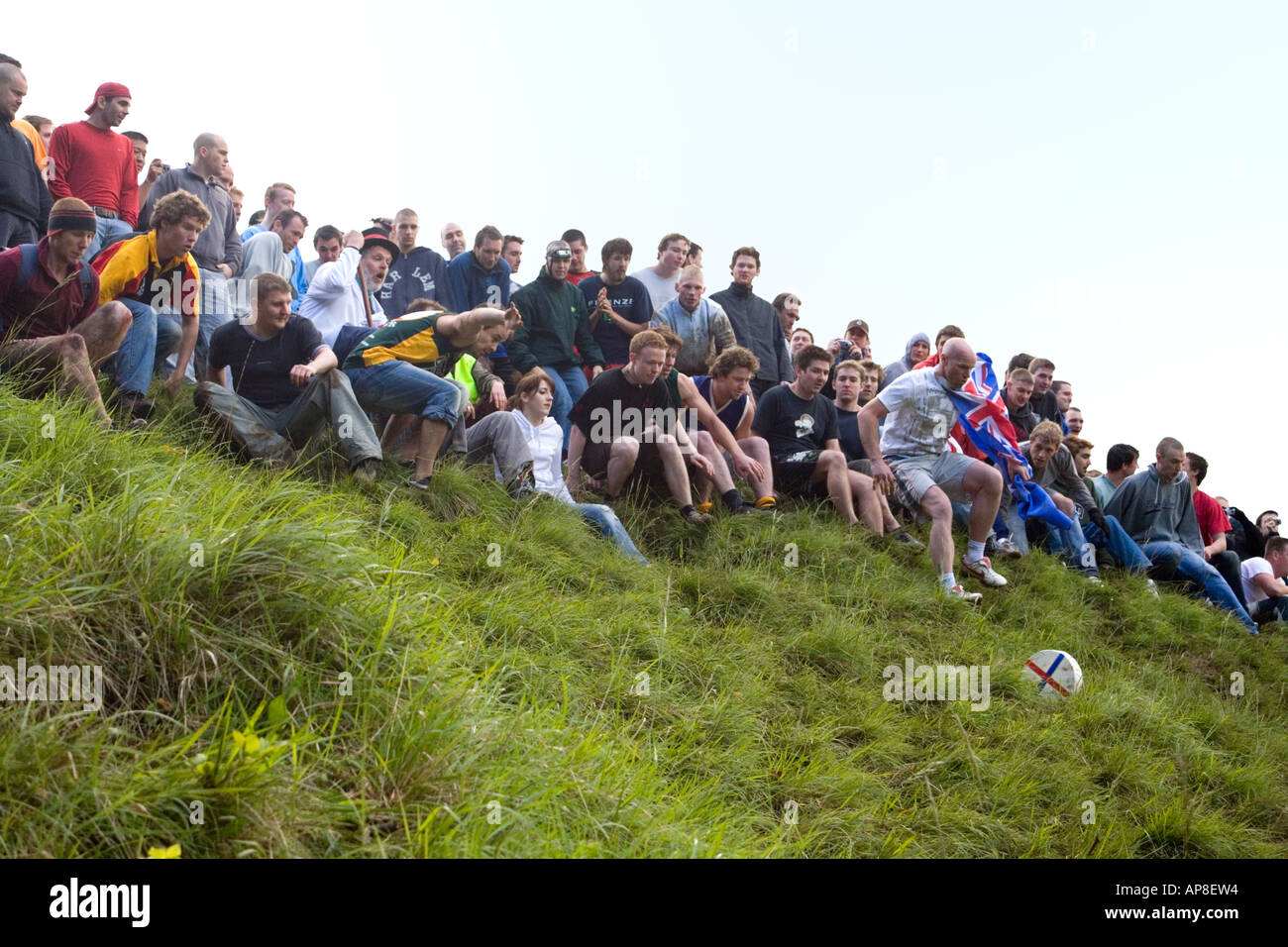 Coopers Hill Cheese Rolling event on the Cotswolds at Brockworth