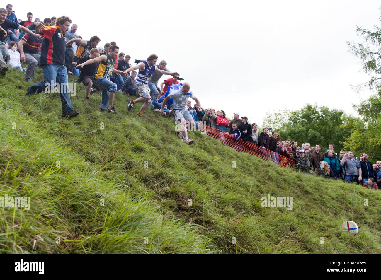 Coopers Hill Cheese Rolling event on the Cotswolds at Brockworth