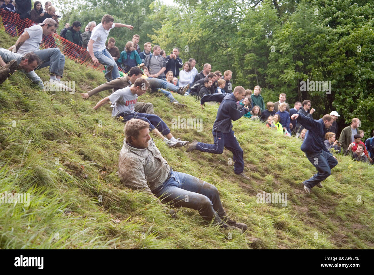Coopers Hill Cheese Rolling event on the Cotswolds at Brockworth
