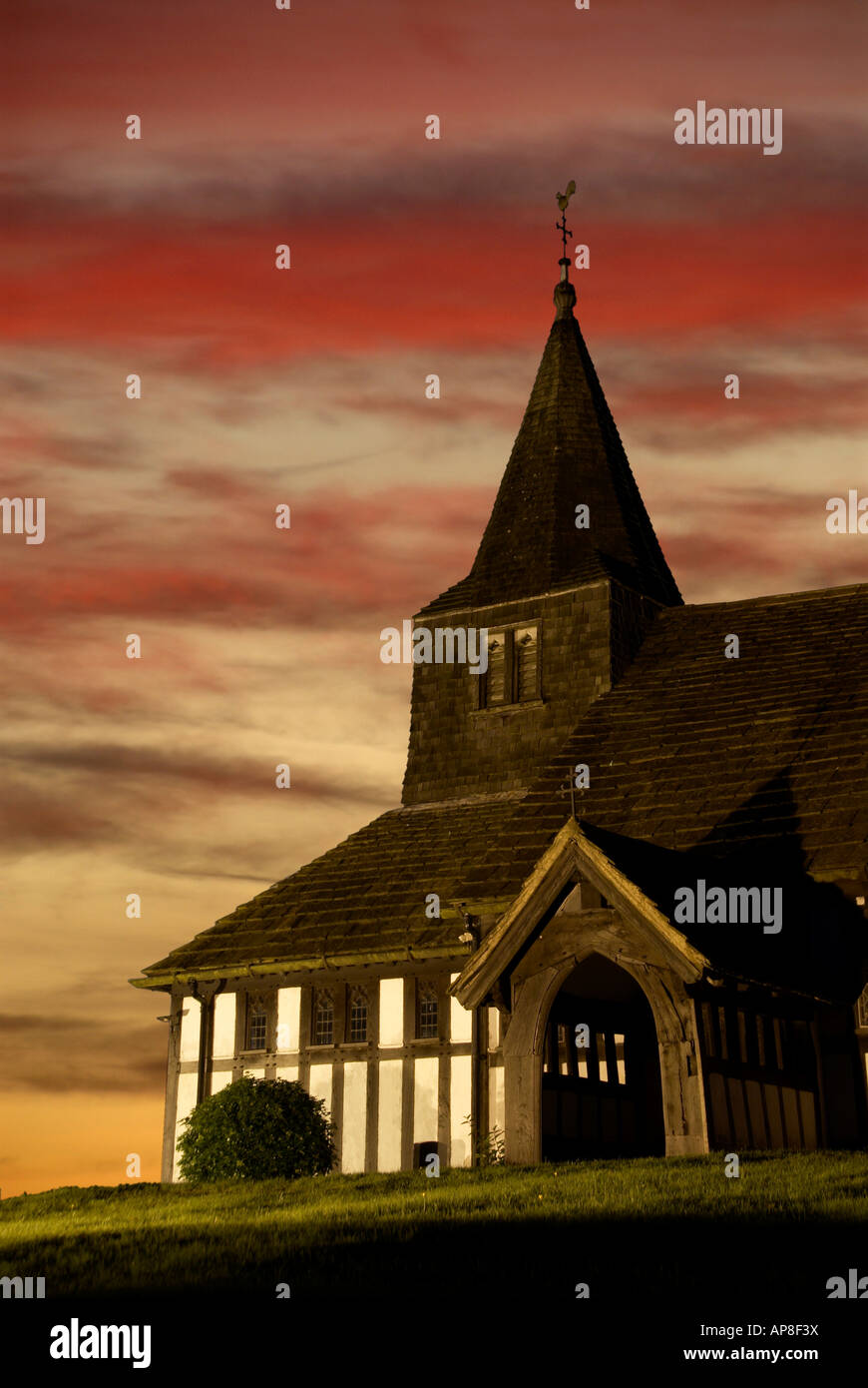 Marton Church At Sunset Nr Congleton Cheshire UK Stock Photo