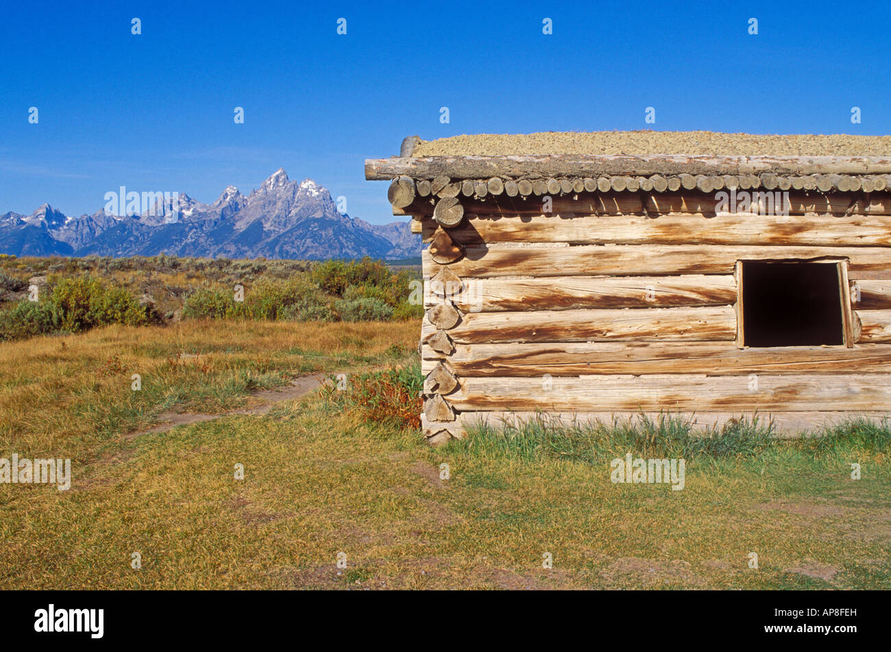 The Cunningham Cabin Historic Site under the Teton Range Grand Teton ...