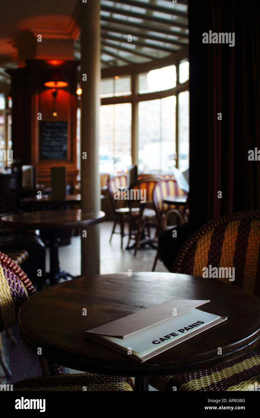 The interior of a French Bistro Restaurant in the Ile de la Cite area of Paris France Stock Photo